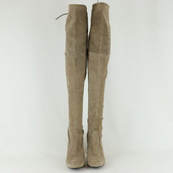 Stuart Weitzman Highland Women's Size 6.5 Taupe Over The Knee Heeled Boots - Picture 3 of 11